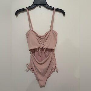Aerie Pink One Piece Swimsuit with Adjustable Straps
